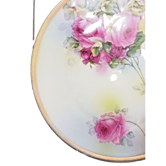 Royal Munich Z S & Co Bavaria China Pink Roses With Gold Trim Decorative Plate - Picture 8 of 11